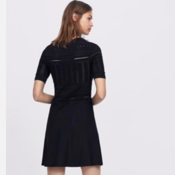 Zara Women's Black Crochet Open Knit Long Sleeve size S - Picture 4 of 12